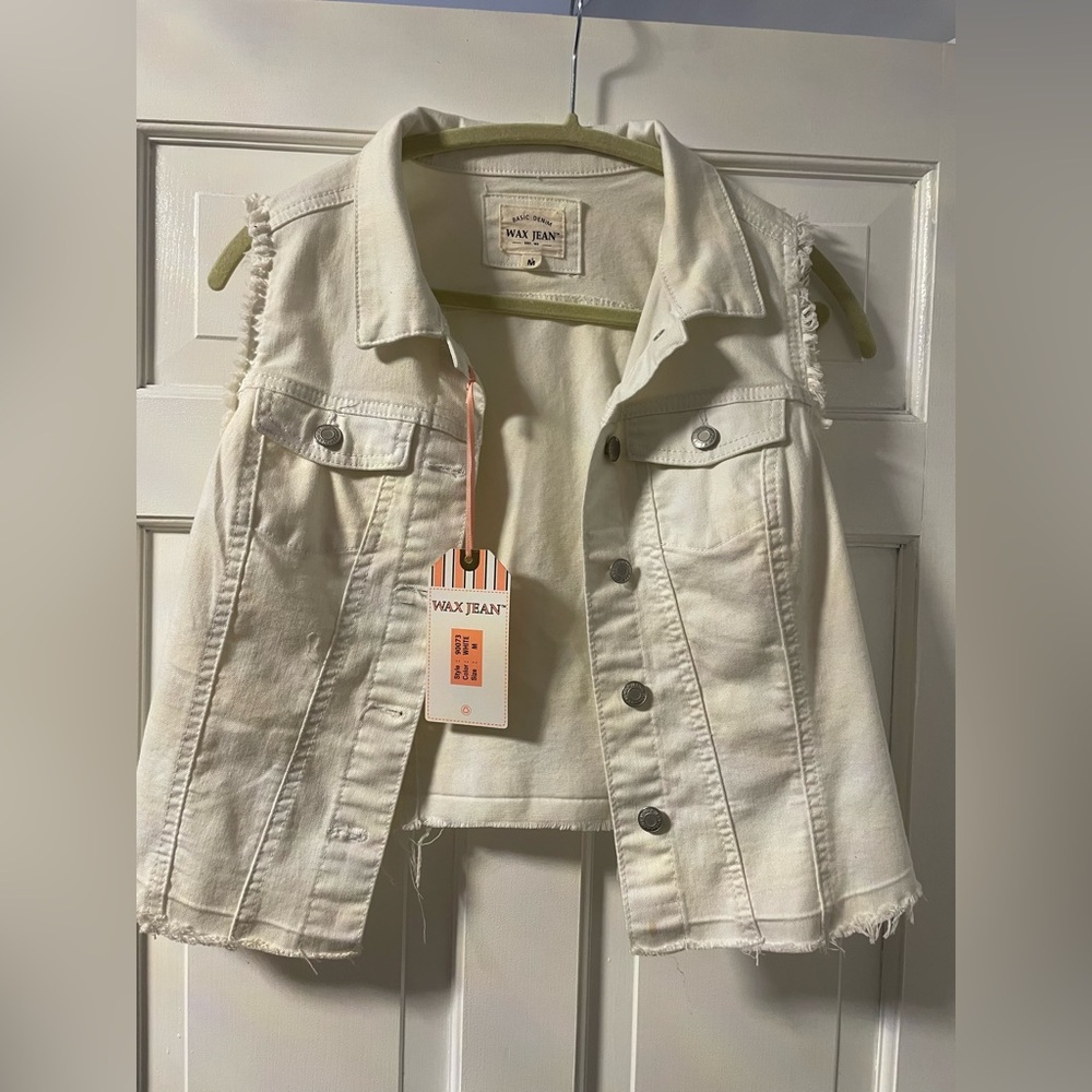 Wax Jean Kids White Denim Vest